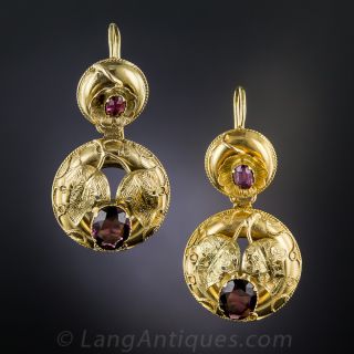 Victorian Garnet Drop Earrings