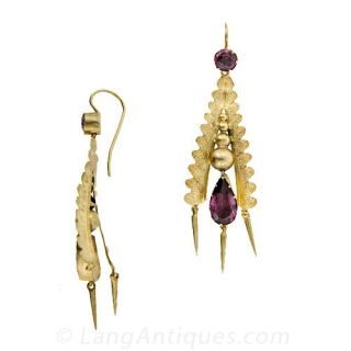 Victorian Garnet Fringe Earrings