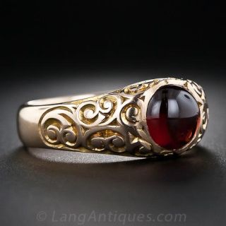 Victorian Garnet Gent's Ring