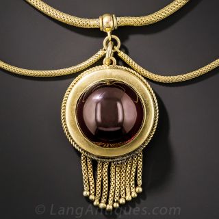 Victorian Garnet Locket Necklace