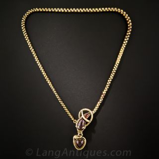Victorian Garnet Snake Choker Necklace