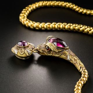 Victorian Garnet Snake Necklace by Hamilton Co. of Calcutta