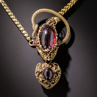 Victorian Garnet Snake Necklace