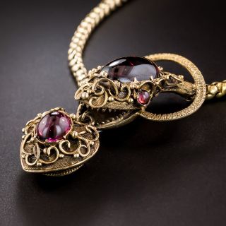 Victorian Garnet Snake Necklace