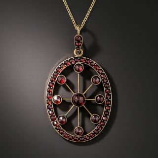 Victorian Garnet Starburst Pendant - 2