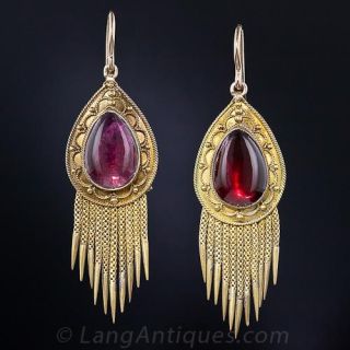 Victorian Garnet Tassel Earrings