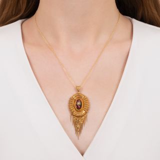 Victorian Garnet Tassel Pendant Locket