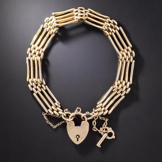Victorian Gate Bracelet with Heart Lock - 1