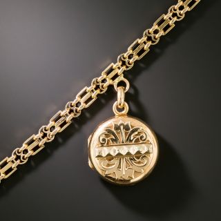 Victorian Gate Bracelet with Locket Dangle - 2