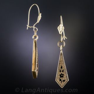 Victorian Gold and Enamel Drop Earrings