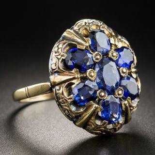 Victorian Gold and Sapphire Cluster Ring