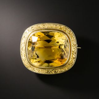 Victorian Gold Citrine Pin - 2