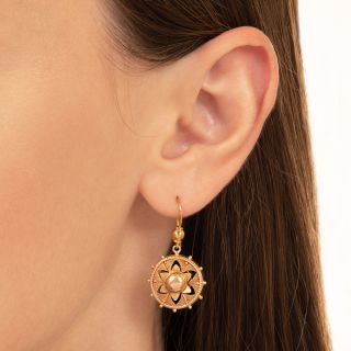 Victorian Gold Flower Earrings