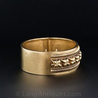 Victorian Gold Hinged Bangle Bracelet