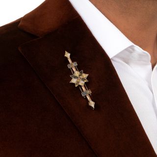 Victorian Gold In Quartz Brooch