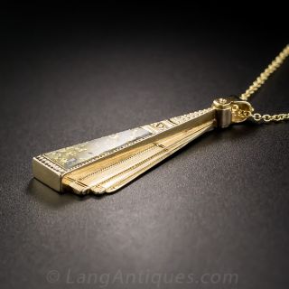 Victorian Gold-in-Quartz Fan Pendant