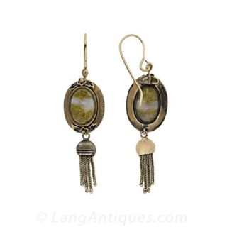 Victorian Gold in Quartz Fringe Earrings