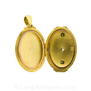Victorian Gold Locket with Diamond