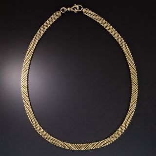 Victorian Gold Mesh Chain Link Necklace - 2