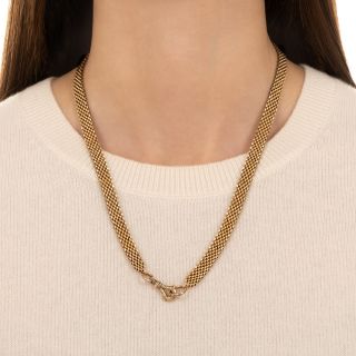Victorian Gold Mesh Chain Link Necklace