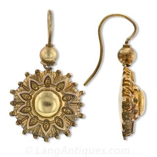Victorian Gold Sunburst Earrings