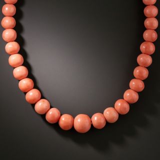 Victorian Graduated Coral Bead Necklace - 1