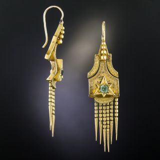 Victorian Green Beryl Tassel Earrings