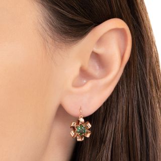 Victorian Green Tourmaline Ribbon Earrings