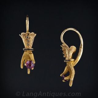 Victorian Hand Motif Earrings