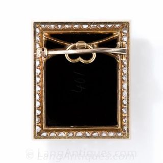 Victorian Hard Stone Cameo Brooch with Diamonds