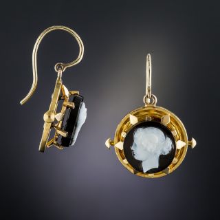 Victorian Hard Stone Cameo Earrings