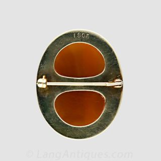 Victorian Hard Stone Cameo Pin
