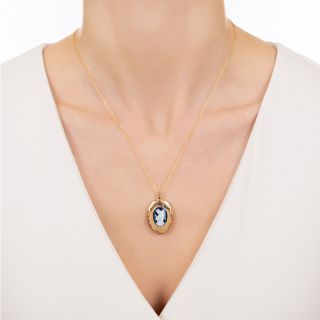 Victorian Hardstone Cameo Angel Pendant Locket