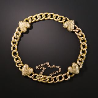 Victorian Heart Curb Link Bracelet - 2