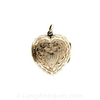 Victorian Heart Shaped Engraved Locket