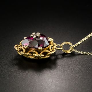 Victorian Heart-Shaped Garnet Diamond Locket