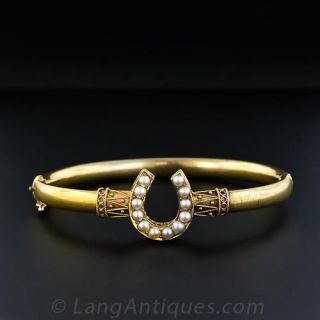 Victorian Pearl Horseshoe Bracelet