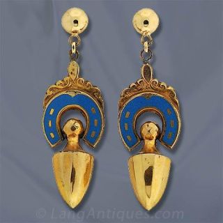 Victorian Enamel Horseshoe Earrings