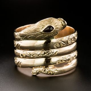Victorian-Inspired 18K Rose Gold Snake Ring - 3