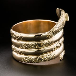 Victorian-Inspired 18K Rose Gold Snake Ring