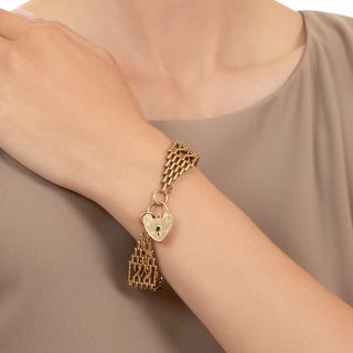 Victorian-Inspired Gate Bracelet with Heart Clasp, United Kingdom