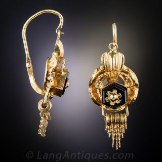 Victorian-Inspired Gold and Onyx Earrings