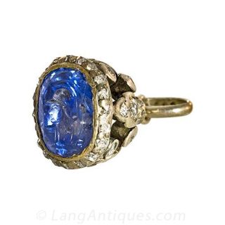 Victorian Intaglio Sapphire Fob
