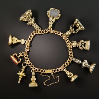 Victorian Intaglio Seal Charm Bracelet - 2