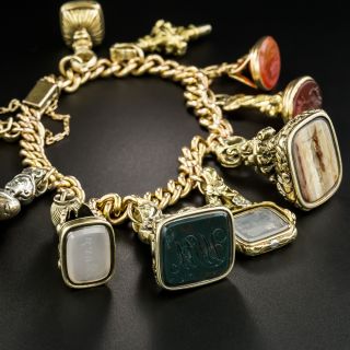 Victorian Intaglio Seal Charm Bracelet
