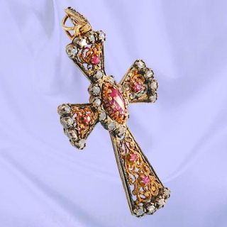Victorian Jeweled Cross Pendant