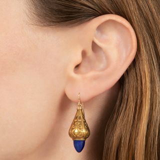 Victorian Lapis Lazuli Drop Earrings