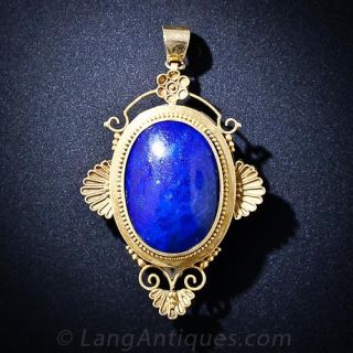 Victorian Lapis Pendant Locket