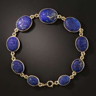 Victorian Lapis Scarab Bracelet - 3