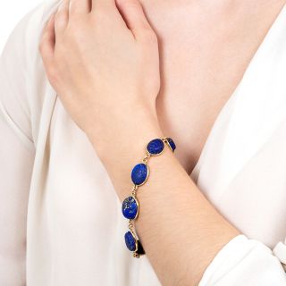 Victorian Lapis Scarab Bracelet